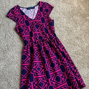 Cap Sleeve Print Dress